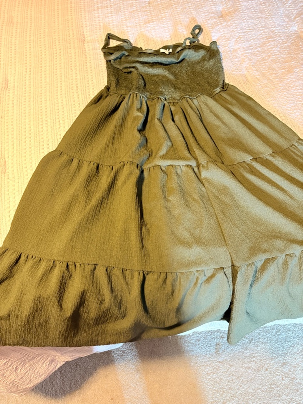 Maurices Olive Green Tiered A-Line Dress
